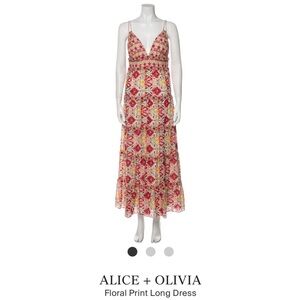 Alice + Olivia Floral Printed Long Dress - Size 2